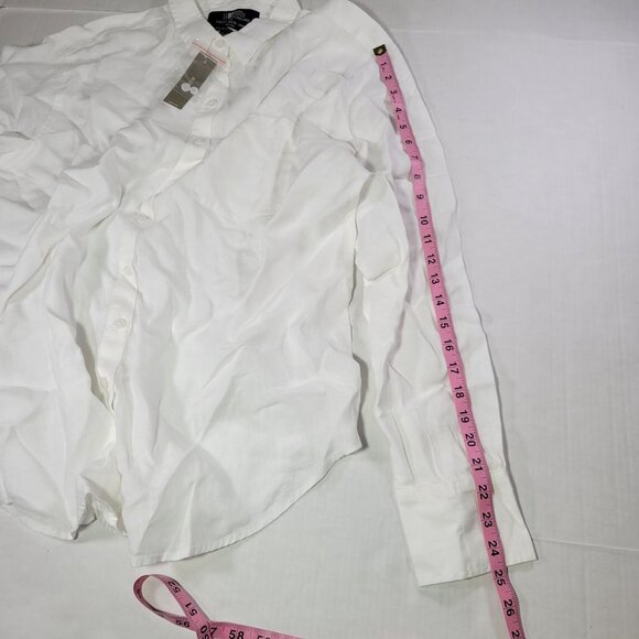J.Crew Women Baird McNutt Garcon White Irish Linen Button-Down Shirt 14T - Picture 6 of 7